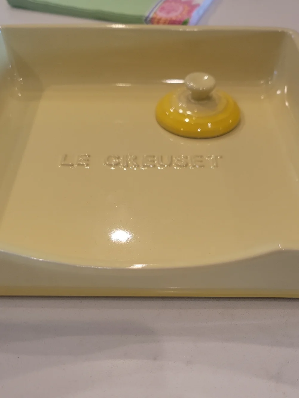 New! Le Creuset Retired Large Soleil Yellow Napkin Holder